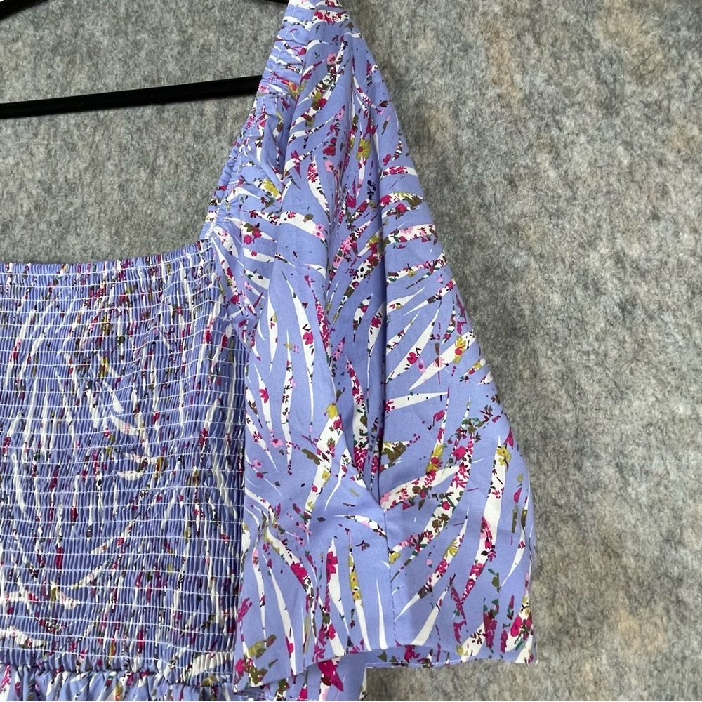 Eloquii Elements Puff Sleeve Zebra Print Smocked … - image 7